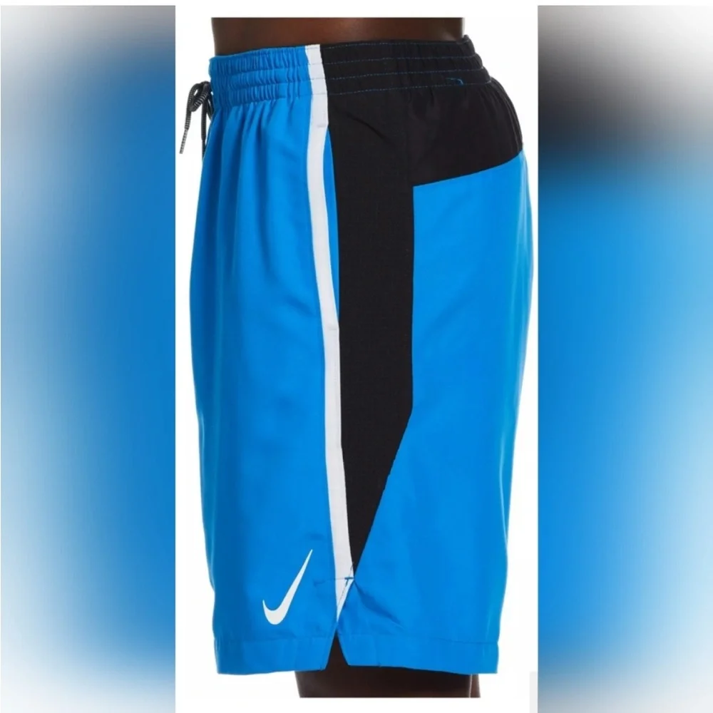 Nike Men's 8” Core Contend Volley Swim Trunks Small Blue Black - Picture 3 of 9